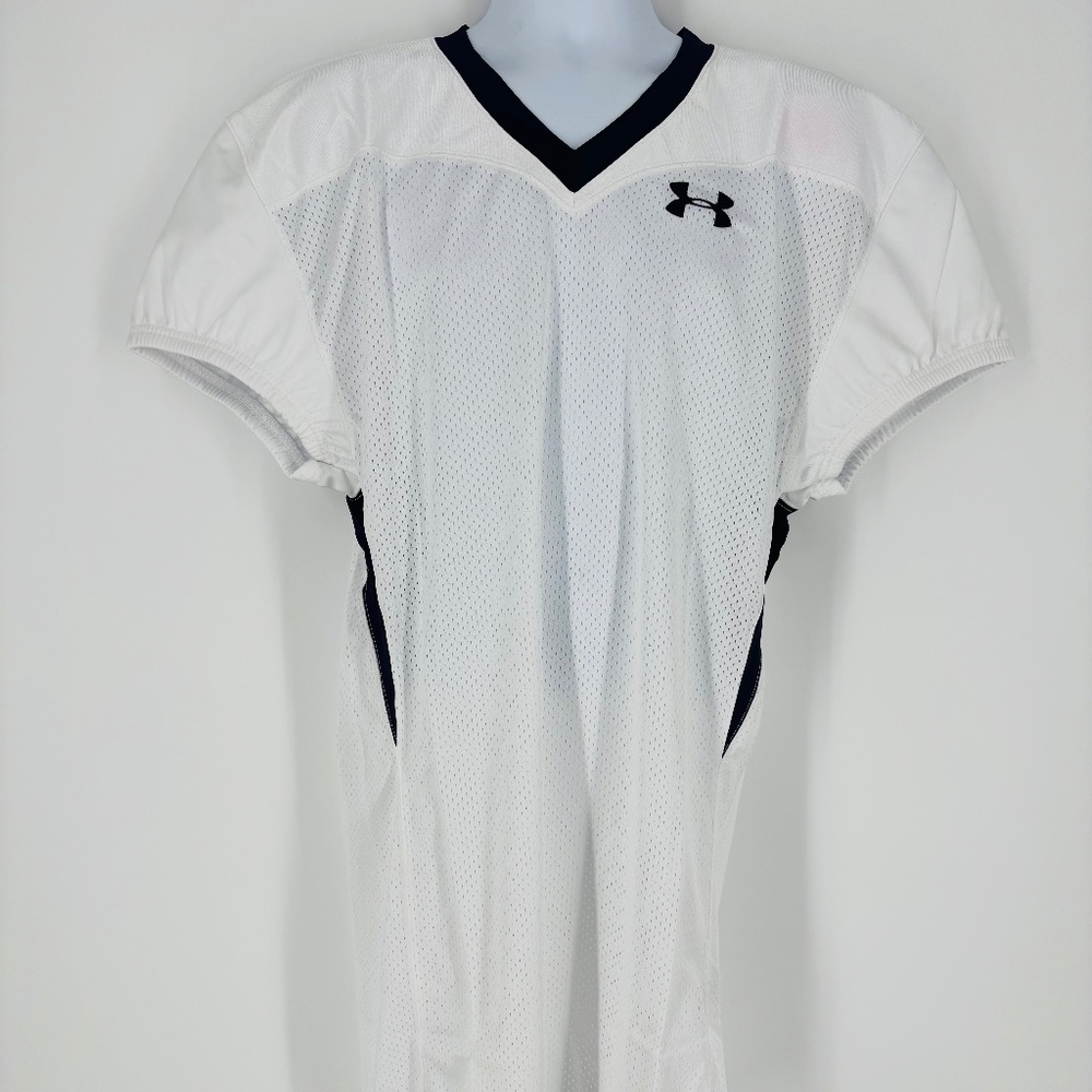 New Under Armour Men's Football Jersey White/Navy Size: L Athletic Sports Gear!